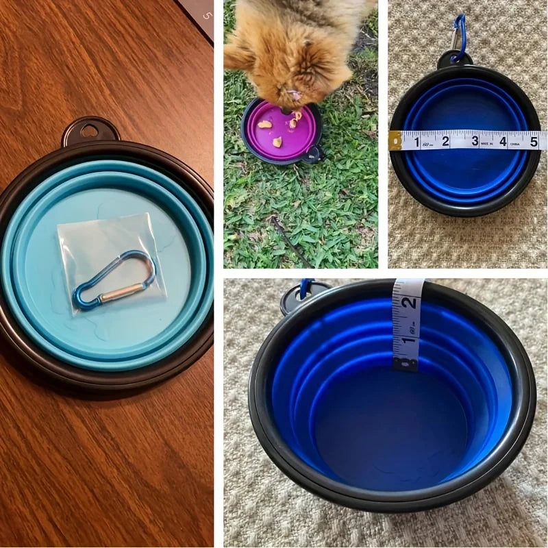 Portable Pet Food Bowl Durable TPR Bowl Cat and Dog Food Pet Silicone Collapsible Bowl Portable Travel Outdoor Water Food Bowl Brinira