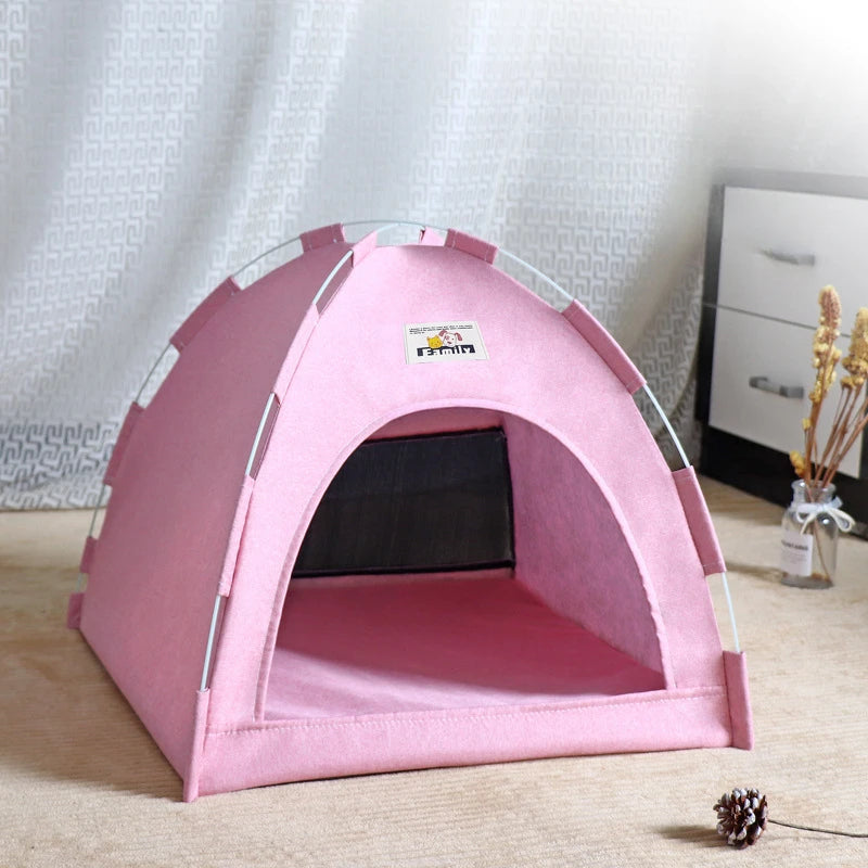 Foldable Cat House Pet Tent Four Seasons Universal Cat and Dog Pet Nest Summer Cool Mat Outdoor Portable Foldable Breathable Brinira