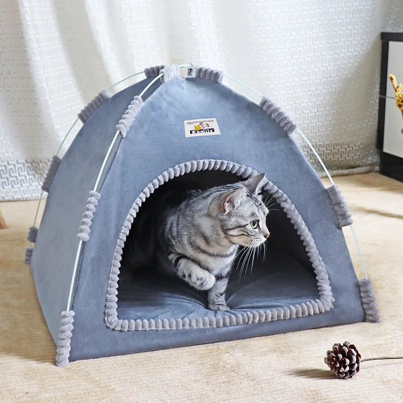Foldable Cat House Pet Tent Four Seasons Universal Cat and Dog Pet Nest Summer Cool Mat Outdoor Portable Foldable Breathable Brinira