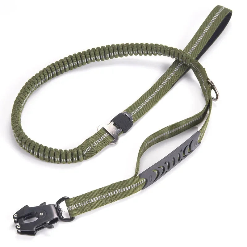 Reflective Shock Absorbing Pet Leashes with Car Seatbelt for Large Dogs Heavy Duty Tactical Bungee Dog Leash No Pull Dog Leash Brinira