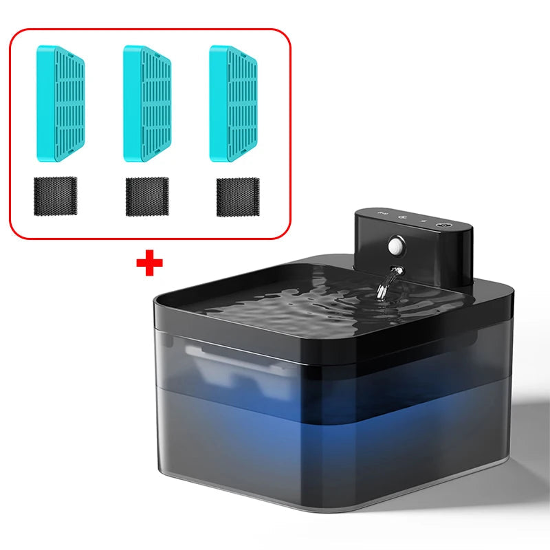 ROJECO Wireless Automatic Cat Water Fountain 2600mAh Pet Water Dispenser For Dog Cat Infrared Sensor Smart Pet Drinkier Fountain Brinira