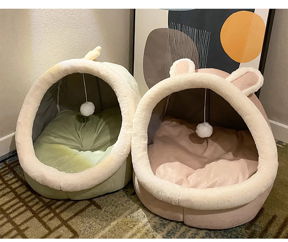 Deep Sleep Cat Bed Cartoon Pet Bed Foldable Removable Washable Pet Sleeping Bed for Small Dog Mat Bag Cave Cats Bed Brinira