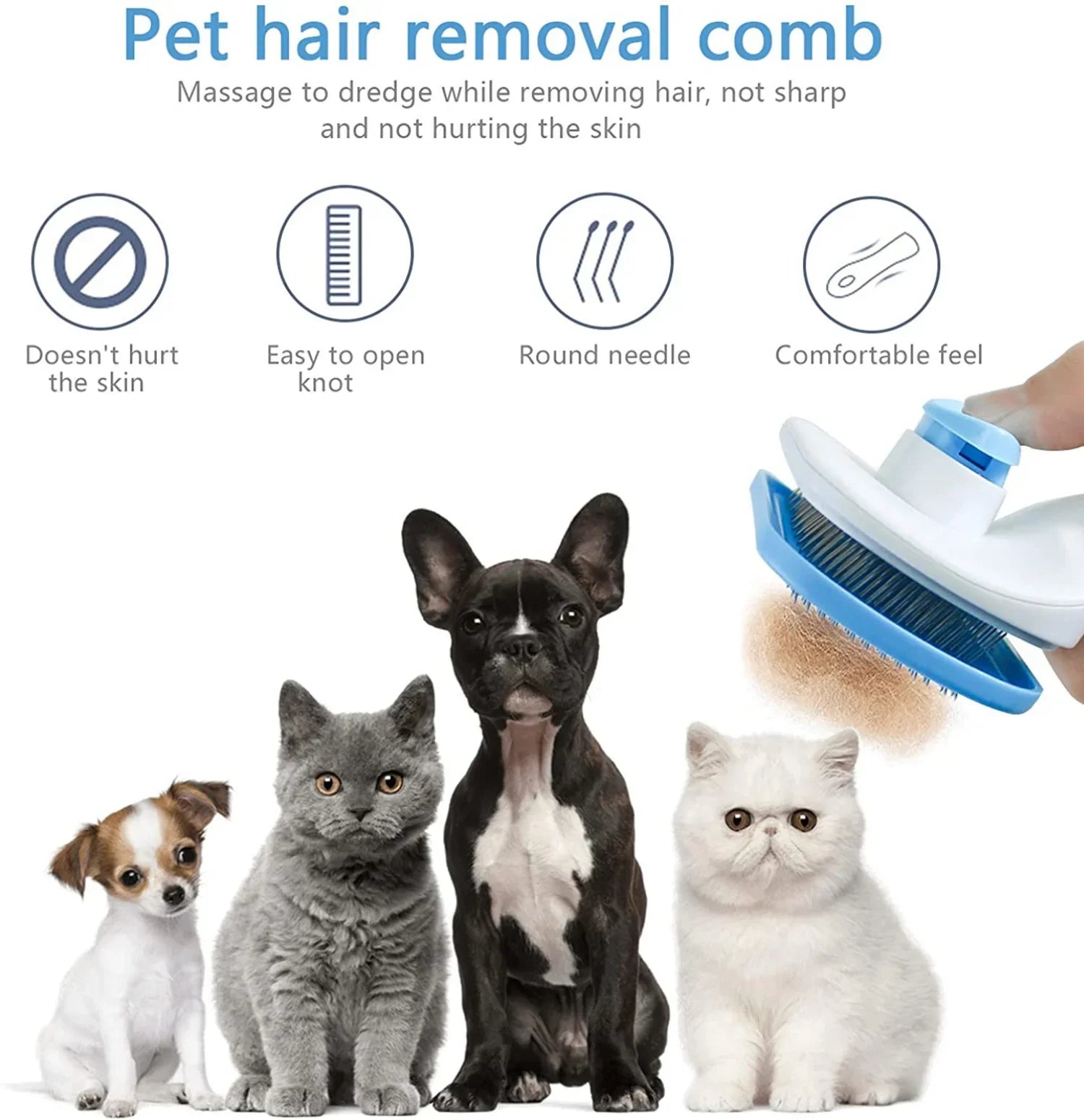 Dog Hair Remover Brush Cat Dog Hair Grooming And Care Comb For Long Hair Dog Pet Removes Hairs Cleaning Bath Brush Dog Supplies Brinira