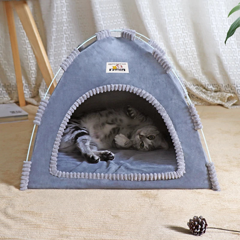 Foldable Cat House Pet Tent Four Seasons Universal Cat and Dog Pet Nest Summer Cool Mat Outdoor Portable Foldable Breathable Brinira