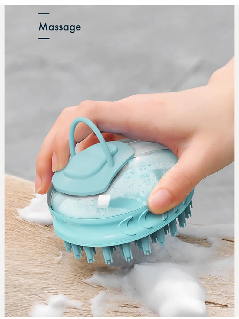 Pet Dog Cat Bath Brush 2-in-1 Pet SPA Massage Comb Soft Silicone Pet Shower Hair Grooming Cmob Dog Cleaning Tool Pet Supplies Brinira