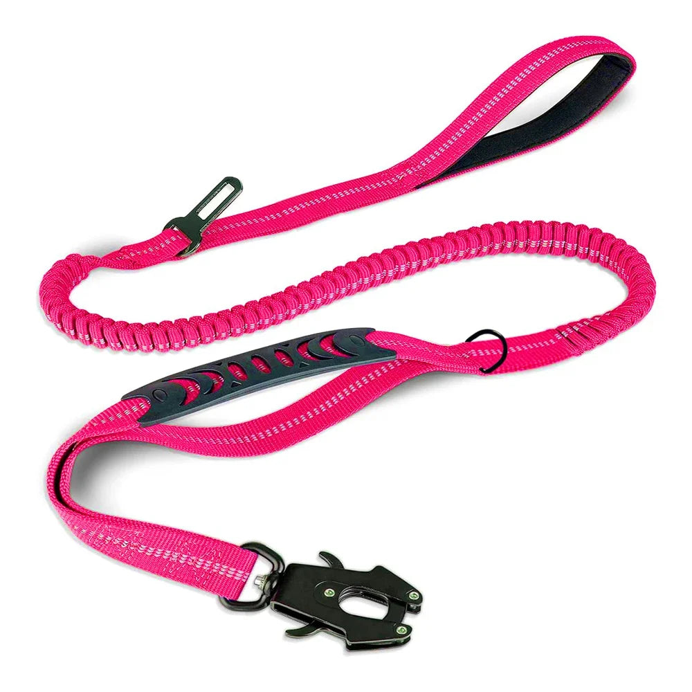 Reflective Shock Absorbing Pet Leashes with Car Seatbelt for Large Dogs Heavy Duty Tactical Bungee Dog Leash No Pull Dog Leash Brinira