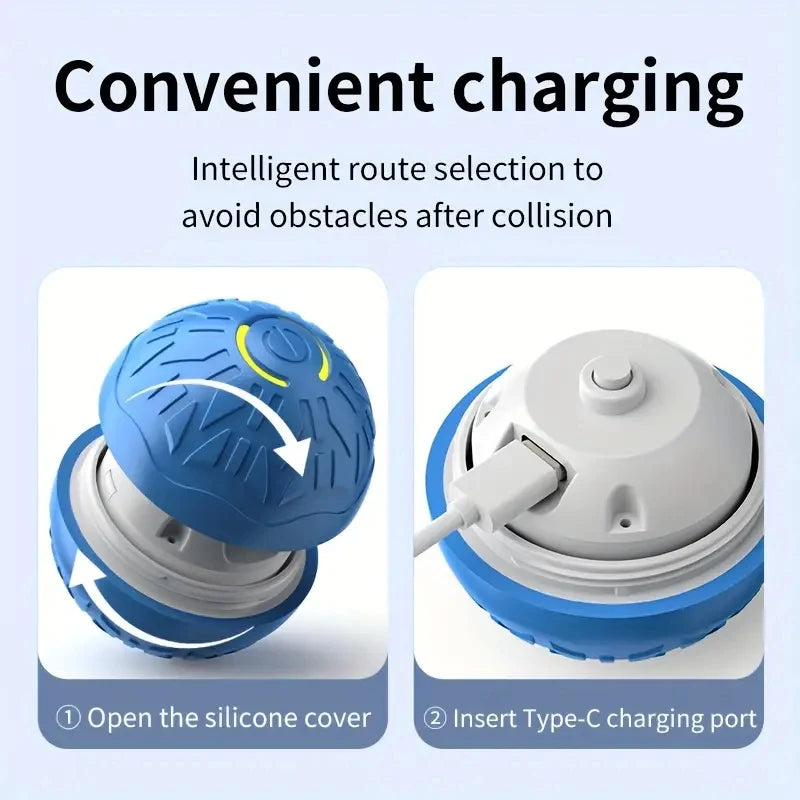 Smart Dog Toy Ball Automatic Interactive Pet Electronic Rolling USB Rechargeable Moving Bouncing for Puppy to Large dog Chew Toy Brinira