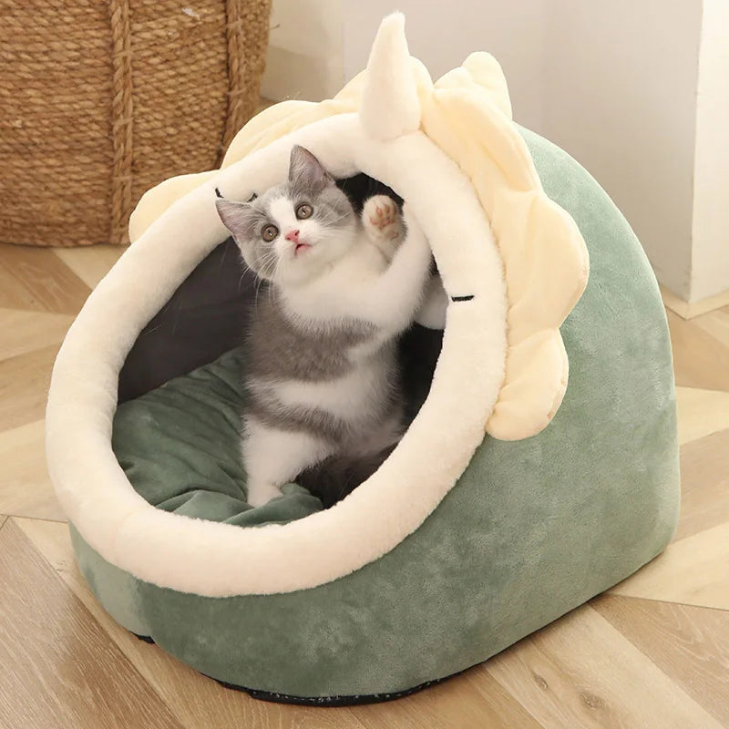 Deep Sleep Cat Bed Cartoon Pet Bed Foldable Removable Washable Pet Sleeping Bed for Small Dog Mat Bag Cave Cats Bed Brinira