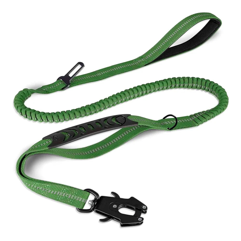 Reflective Shock Absorbing Pet Leashes with Car Seatbelt for Large Dogs Heavy Duty Tactical Bungee Dog Leash No Pull Dog Leash Brinira