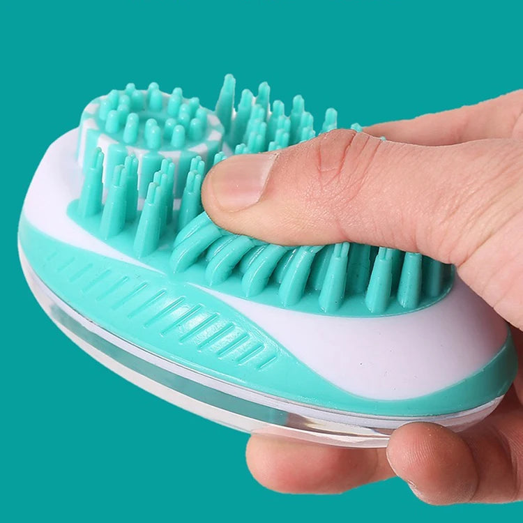 Pet Dog Cat Bath Brush 2-in-1 Pet SPA Massage Comb Soft Silicone Pet Shower Hair Grooming Cmob Dog Cleaning Tool Pet Supplies Brinira