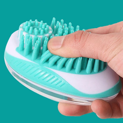 Pet Dog Cat Bath Brush 2-in-1 Pet SPA Massage Comb Soft Silicone Pet Shower Hair Grooming Cmob Dog Cleaning Tool Pet Supplies Brinira