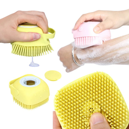 Pet Dog Cat Bath Brush 2-in-1 Pet SPA Massage Comb Soft Silicone Pet Shower Hair Grooming Cmob Dog Cleaning Tool Pet Supplies Brinira