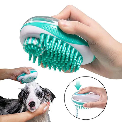 Pet Dog Cat Bath Brush 2-in-1 Pet SPA Massage Comb Soft Silicone Pet Shower Hair Grooming Cmob Dog Cleaning Tool Pet Supplies Brinira