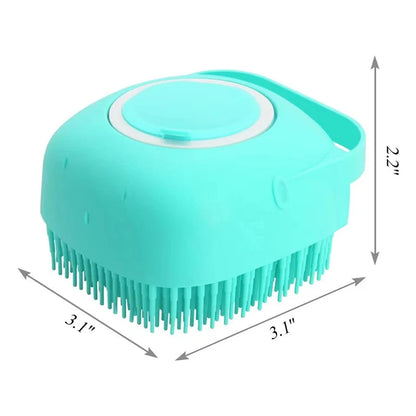 Pet Dog Cat Bath Brush 2-in-1 Pet SPA Massage Comb Soft Silicone Pet Shower Hair Grooming Cmob Dog Cleaning Tool Pet Supplies Brinira