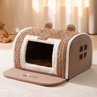 winter Dog Kennel Warm Dog House Mat Detachable Washable Dogs Bed Nest Deep Sleep Tent for Medium Large Dogs House dog Supplies Brinira