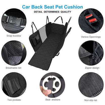 1PC Winter Dog Seat Cover for Back Seat, Waterproof with Mesh Window, Scratch Prevent Anti-slip Dog Car Hammock, Standard Brinira
