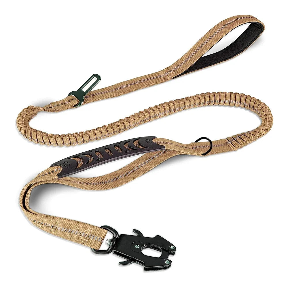 Reflective Shock Absorbing Pet Leashes with Car Seatbelt for Large Dogs Heavy Duty Tactical Bungee Dog Leash No Pull Dog Leash Brinira