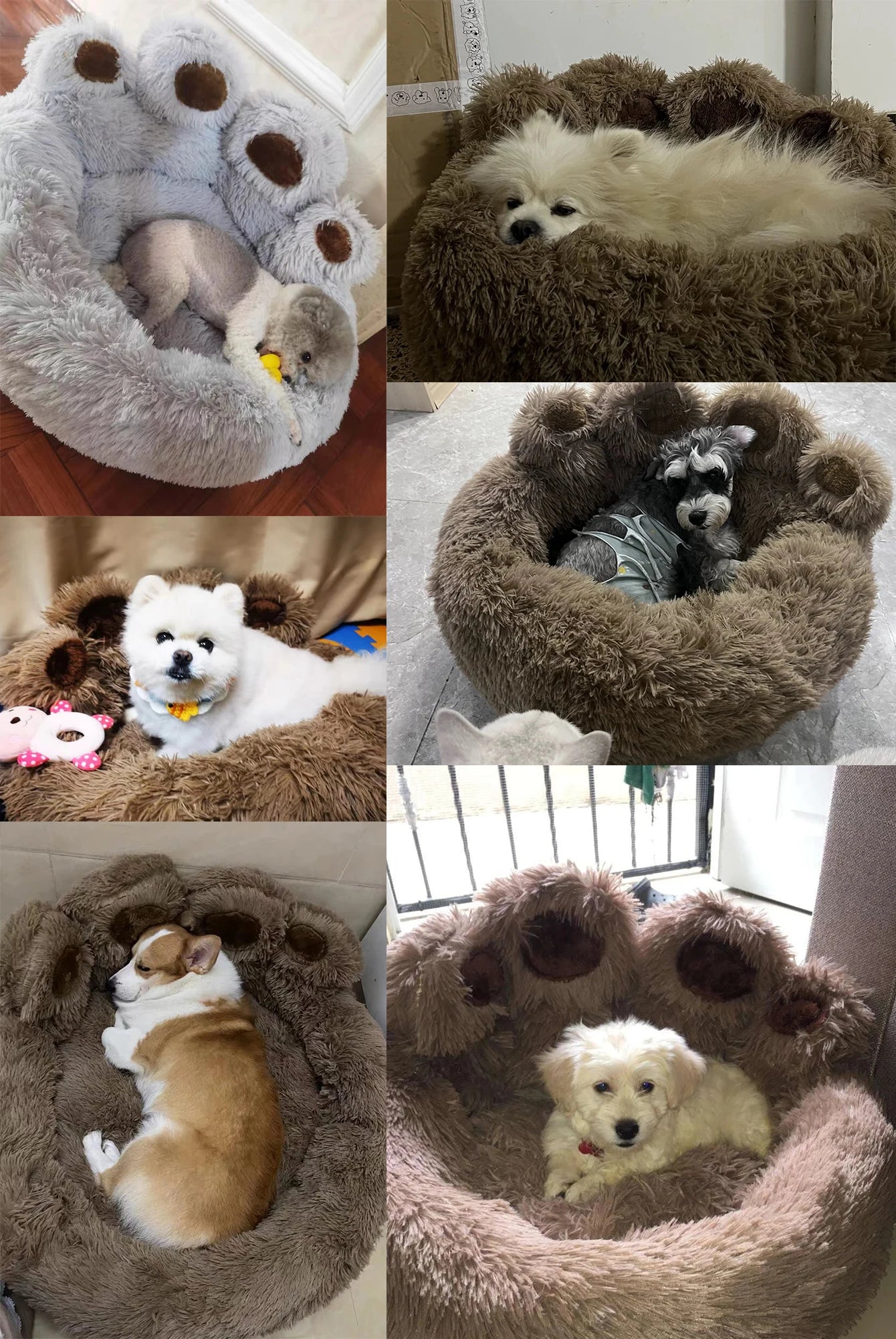 Fluffy Dog Bed Winter Plush Kennel Accessories Pet Products Large Dogs Beds Bedding Sofa Basket Small Mat Cats Big Cushion Puppy Brinira