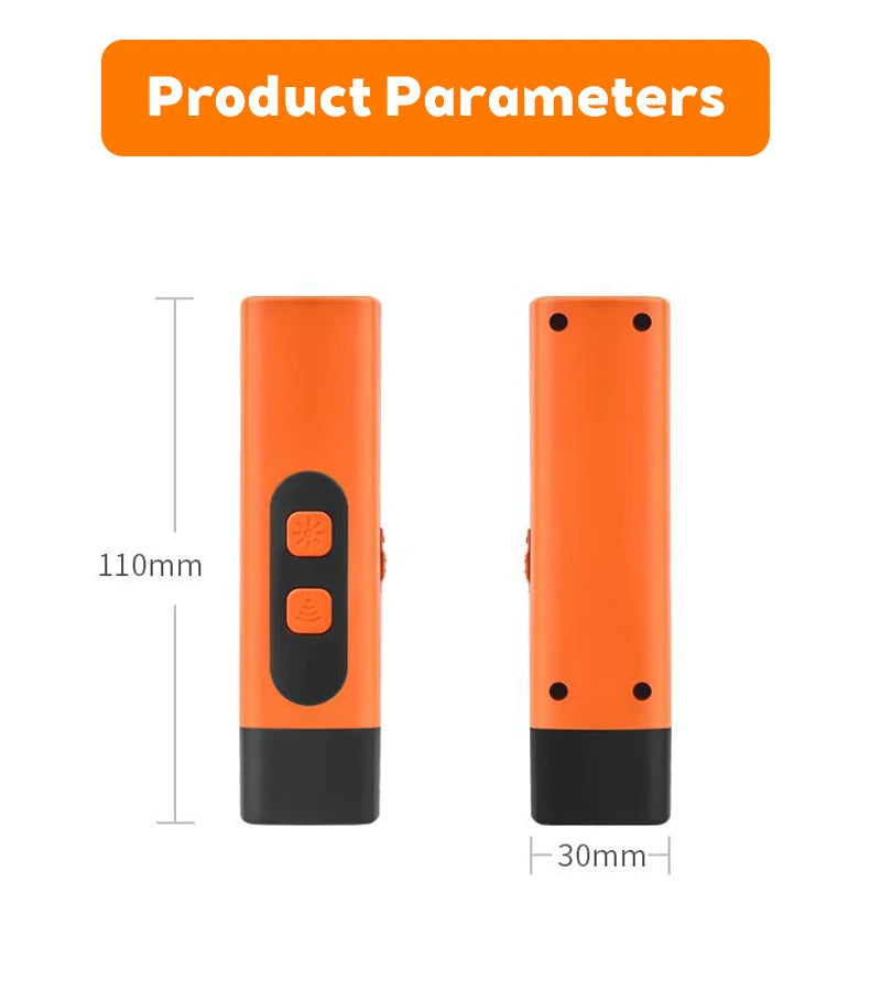 New Pet Dog Repeller Ultrasonic Dog Training Device Rechargeable Anti Dog Bark Stop-Barking Deterrent Device With LED Flashlight Brinira