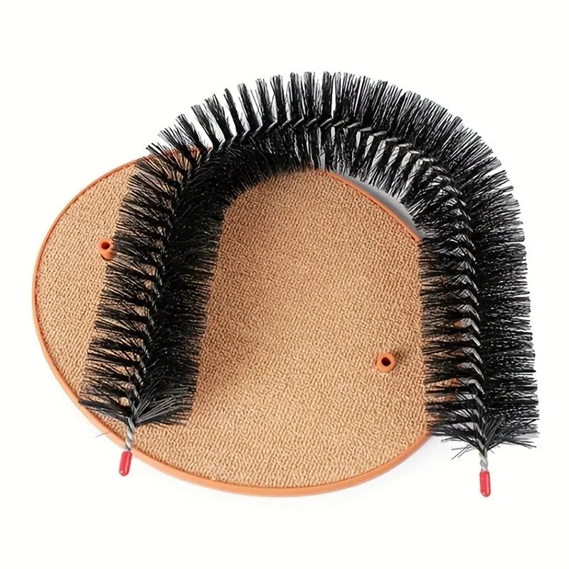 Cat Toy Arch Self Groome Pamper Feline with A Massage Grooming Rubbing Brush with Scratching Pad Toy for Cats Interactive Toys Brinira