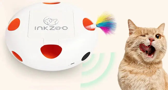 INKZOO Cat Toys, Interactive Cat Toys for Indoor Cats,  Smart Interactive Kitten Toy, Automatic 7 Holes Mice Whack-A-Mole Brinira
