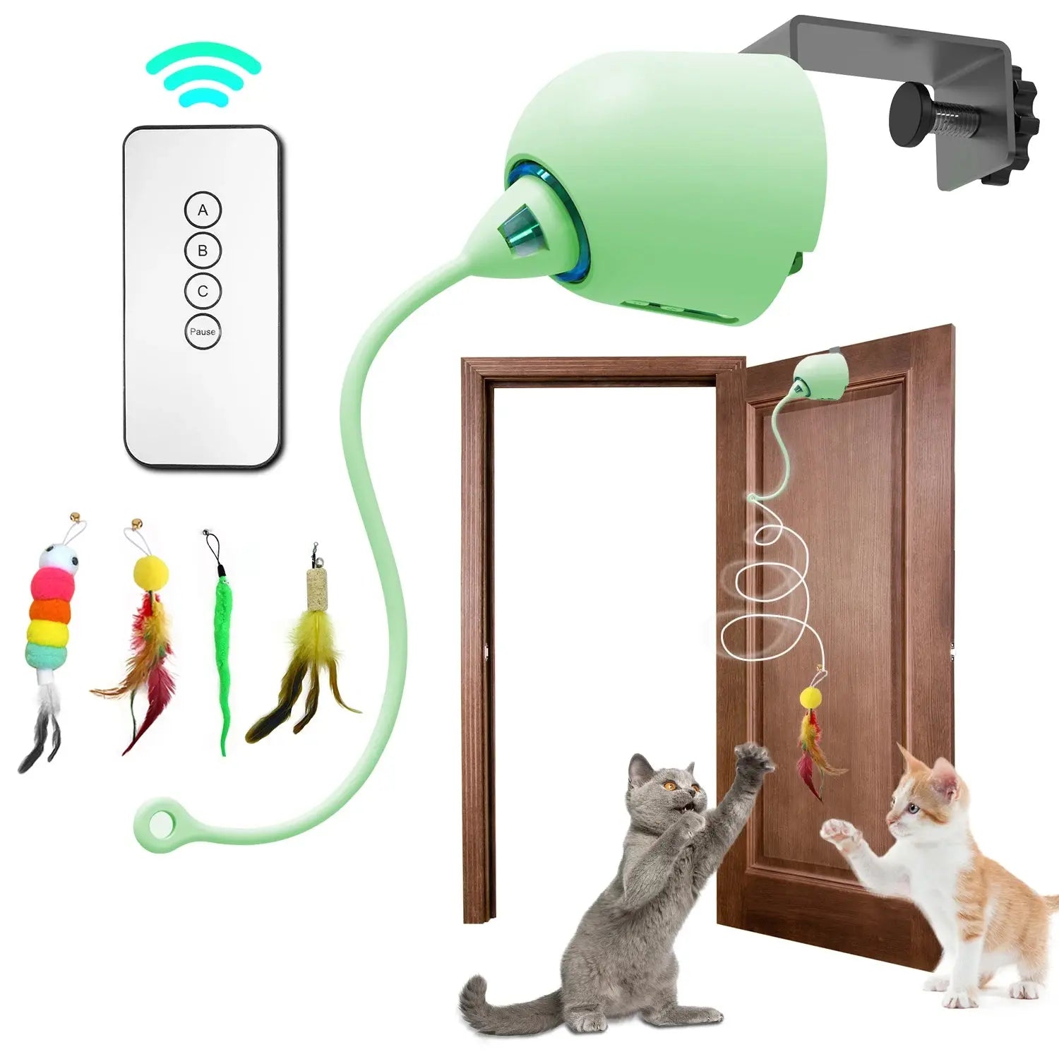 INKZOO Cat Toys, Interactive Cat Toys for Indoor Cats,  Smart Interactive Kitten Toy, Automatic 7 Holes Mice Whack-A-Mole Brinira