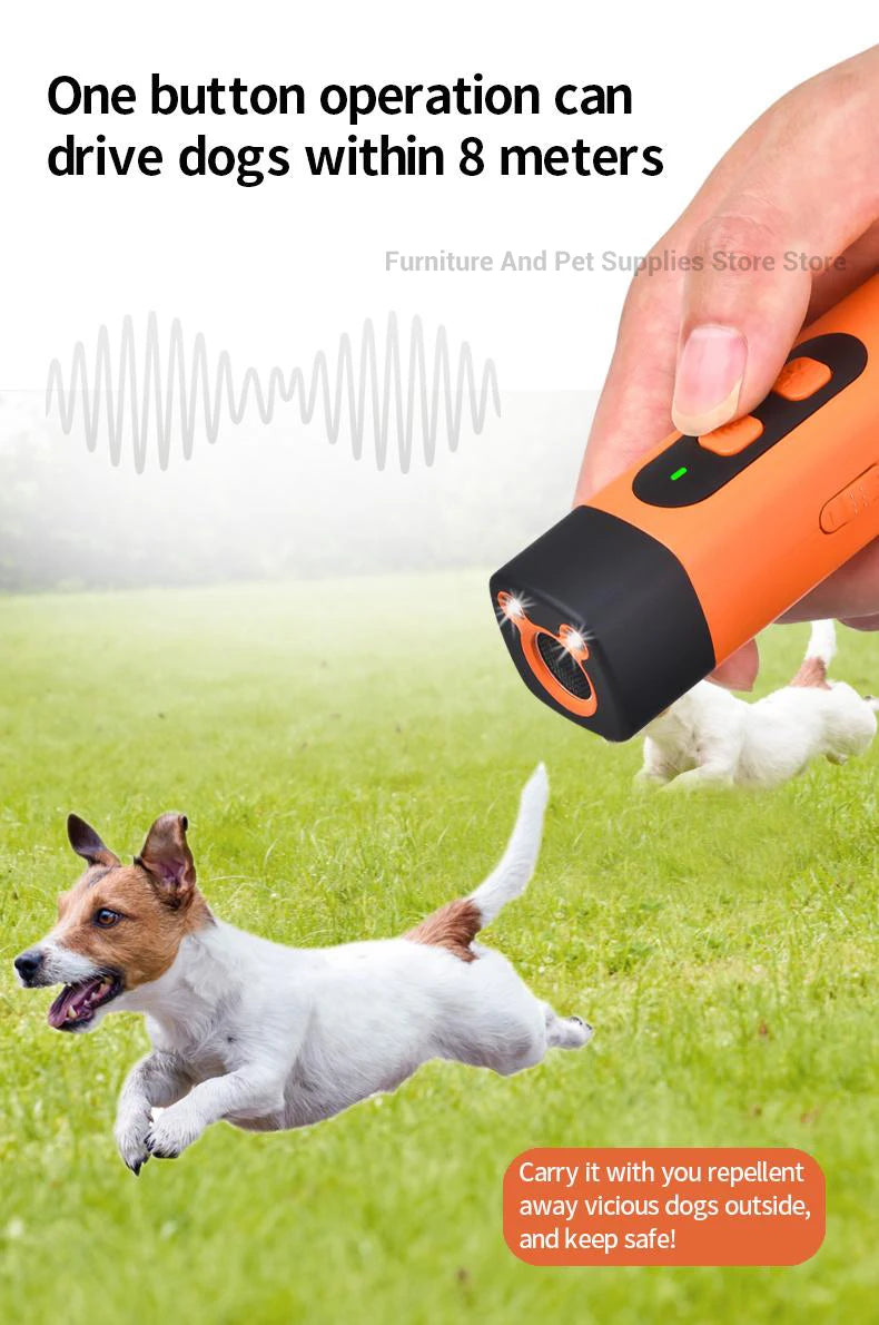 New Pet Dog Repeller Ultrasonic Dog Training Device Rechargeable Anti Dog Bark Stop-Barking Deterrent Device With LED Flashlight Brinira