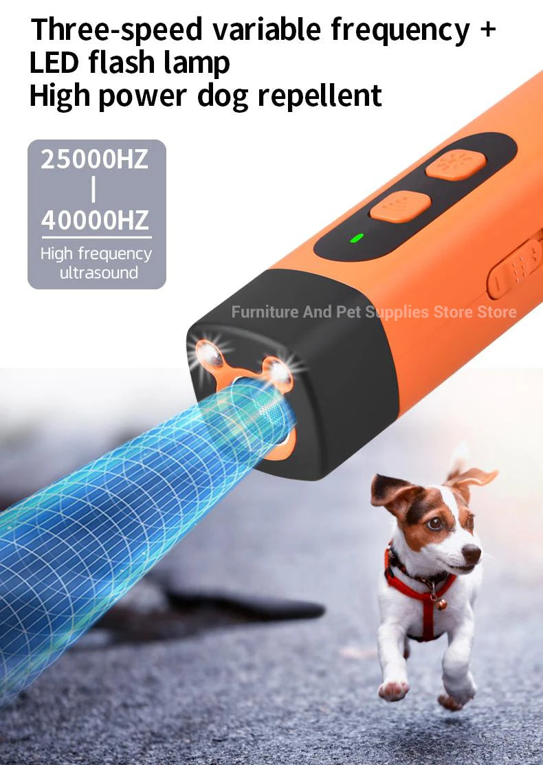 New Pet Dog Repeller Ultrasonic Dog Training Device Rechargeable Anti Dog Bark Stop-Barking Deterrent Device With LED Flashlight Brinira