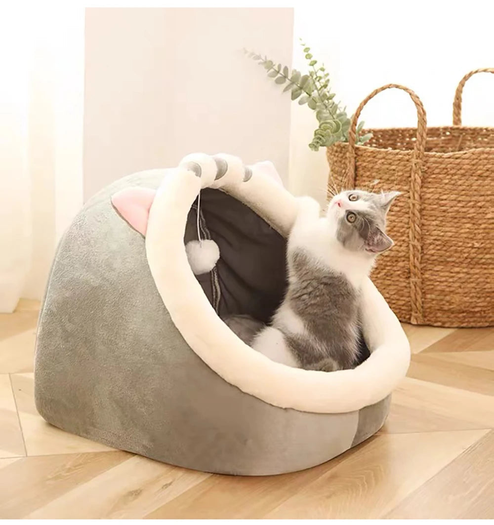 Deep Sleep Cat Bed Cartoon Pet Bed Foldable Removable Washable Pet Sleeping Bed for Small Dog Mat Bag Cave Cats Bed Brinira