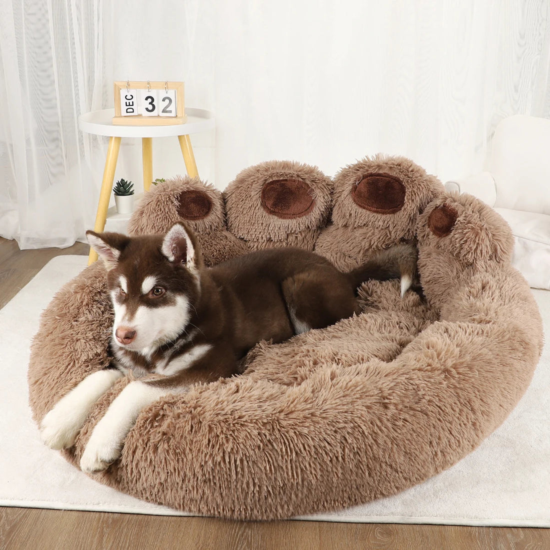 Fluffy Dog Bed Winter Plush Kennel Accessories Pet Products Large Dogs Beds Bedding Sofa Basket Small Mat Cats Big Cushion Puppy Brinira