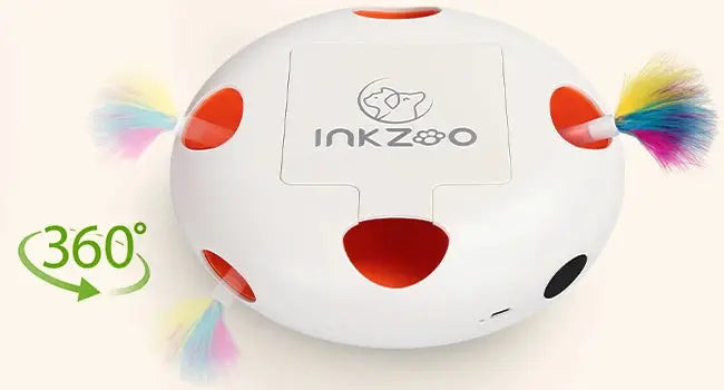 INKZOO Cat Toys, Interactive Cat Toys for Indoor Cats,  Smart Interactive Kitten Toy, Automatic 7 Holes Mice Whack-A-Mole Brinira