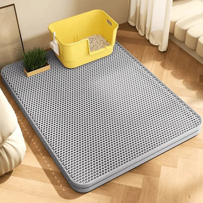 Extra Large Cat Litter Mat Heavy Duty Waterproof 2 Layer Non Slip Washable Pet Floor Protector Litter Box Sand Stopper Brinira