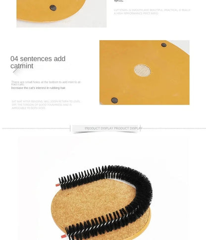 Cat Toy Arch Self Groome Pamper Feline with A Massage Grooming Rubbing Brush with Scratching Pad Toy for Cats Interactive Toys Brinira
