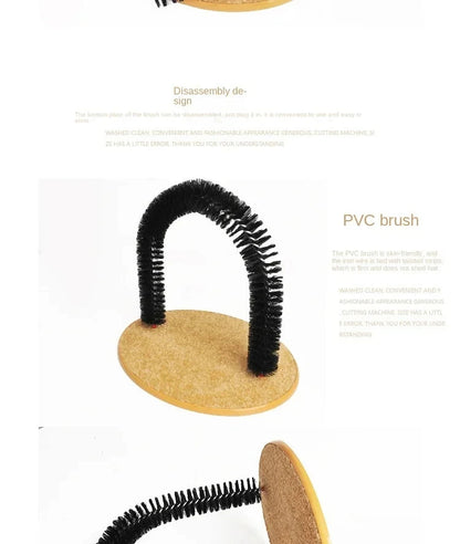 Cat Toy Arch Self Groome Pamper Feline with A Massage Grooming Rubbing Brush with Scratching Pad Toy for Cats Interactive Toys Brinira