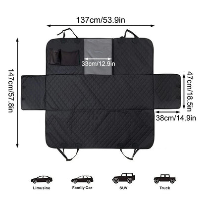 1PC Winter Dog Seat Cover for Back Seat, Waterproof with Mesh Window, Scratch Prevent Anti-slip Dog Car Hammock, Standard Brinira