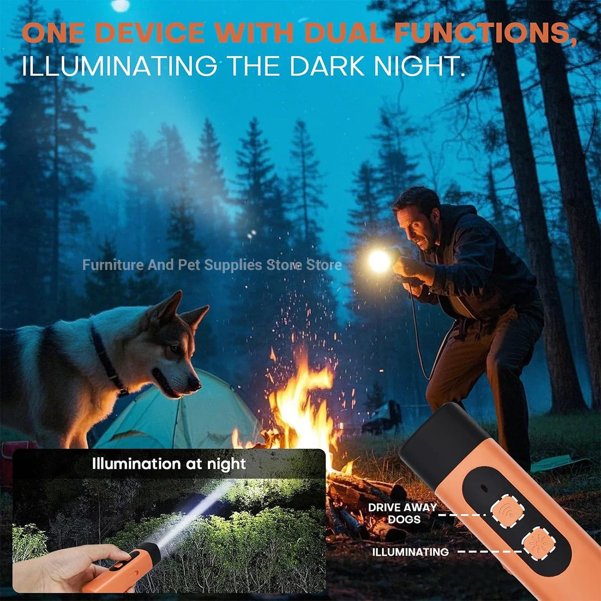 New Pet Dog Repeller Ultrasonic Dog Training Device Rechargeable Anti Dog Bark Stop-Barking Deterrent Device With LED Flashlight Brinira