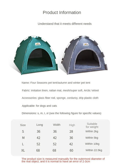Foldable Cat House Pet Tent Four Seasons Universal Cat and Dog Pet Nest Summer Cool Mat Outdoor Portable Foldable Breathable Brinira