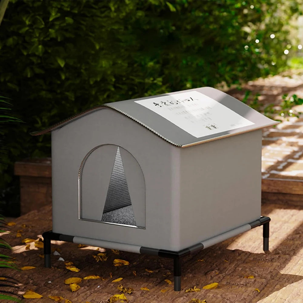 Stray Cat Houses with Mat Waterproof Winter Warm Shelter Foldable Pet Cave Nest Sleeping Beds for Outdoor Cats Small Dog Puppies Brinira