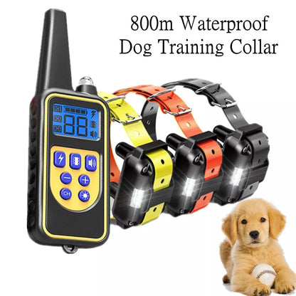 800m Digital Dog Training Collar Waterproof Rechargeable Remote Control Pet with LCD Display for All Size Shock Vibration Sound Brinira