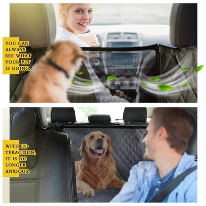 1PC Winter Dog Seat Cover for Back Seat, Waterproof with Mesh Window, Scratch Prevent Anti-slip Dog Car Hammock, Standard Brinira