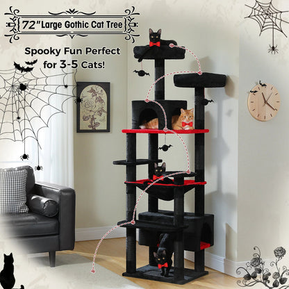 Large Cat Tree and Tower for Indoor Cats With Sisal-Covered Scratching Posts Spacious Hammock Padded Perches and Condos Cat Toys Brinira