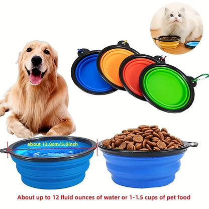 Portable Pet Food Bowl  Durable TPR Bowl  Cat and Dog Food Pet Silicone Collapsible Bowl Portable Travel Outdoor Water Food Bowl Brinira