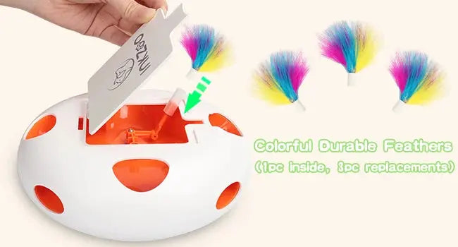 INKZOO Cat Toys, Interactive Cat Toys for Indoor Cats,  Smart Interactive Kitten Toy, Automatic 7 Holes Mice Whack-A-Mole Brinira