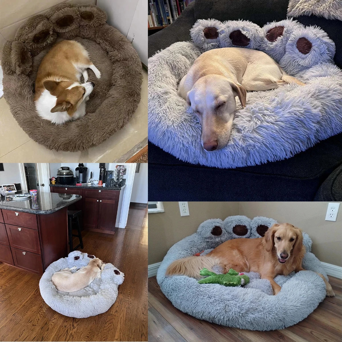 Fluffy Dog Bed Winter Plush Kennel Accessories Pet Products Large Dogs Beds Bedding Sofa Basket Small Mat Cats Big Cushion Puppy Brinira