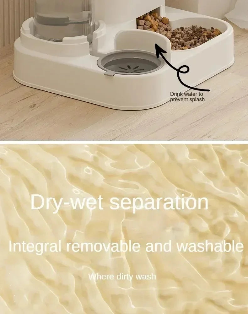 Automatic Feeder Dog Cat Food Bowl With Water Fountain Large Capacity Pet Food Storage Dispenser Container Puppy Pet Accessories Brinira