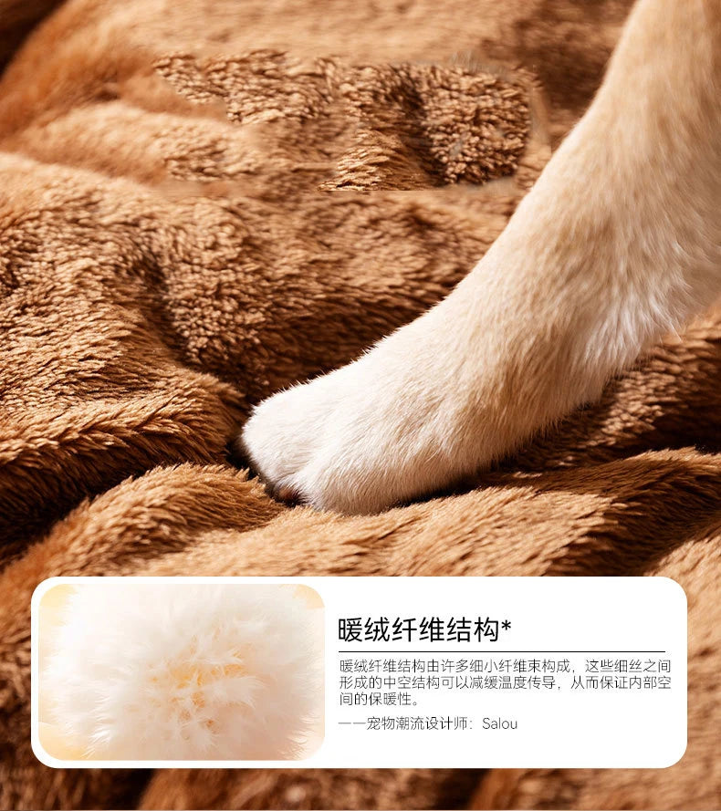 winter Dog Kennel Warm Dog House Mat Detachable Washable Dogs Bed Nest Deep Sleep Tent for Medium Large Dogs House dog Supplies Brinira