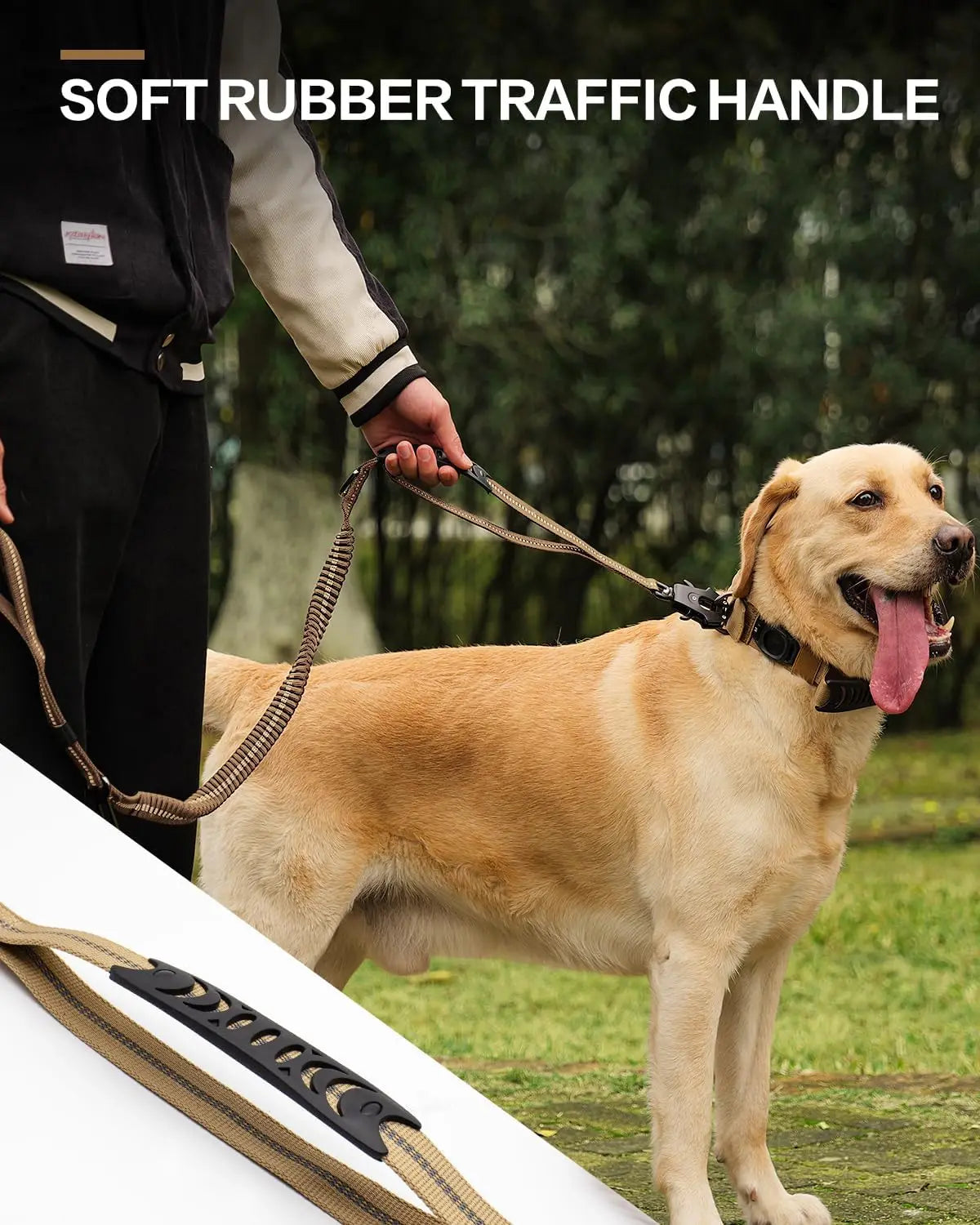 Reflective Shock Absorbing Pet Leashes with Car Seatbelt for Large Dogs Heavy Duty Tactical Bungee Dog Leash No Pull Dog Leash Brinira