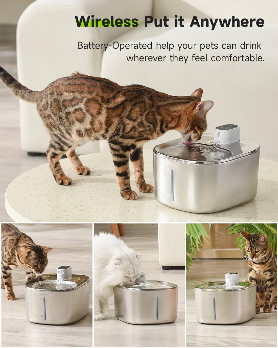 APETDOLA 4L Wireless Cat Water Fountain Auto Sensor Drinking Fountain For Cats Dog Drinker Pet Water Dispenser Accessories Brinira