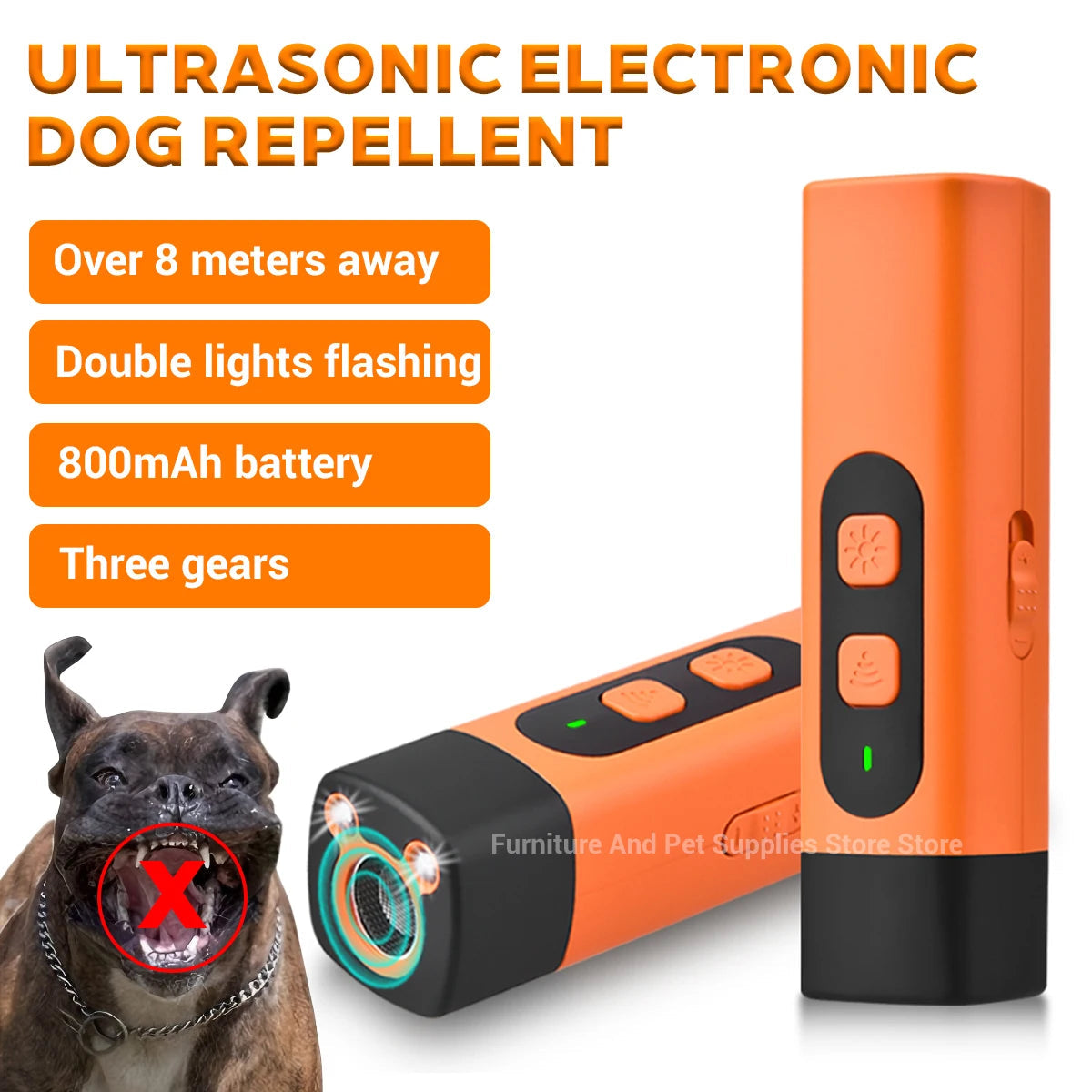 New Pet Dog Repeller Ultrasonic Dog Training Device Rechargeable Anti Dog Bark Stop-Barking Deterrent Device With LED Flashlight Brinira