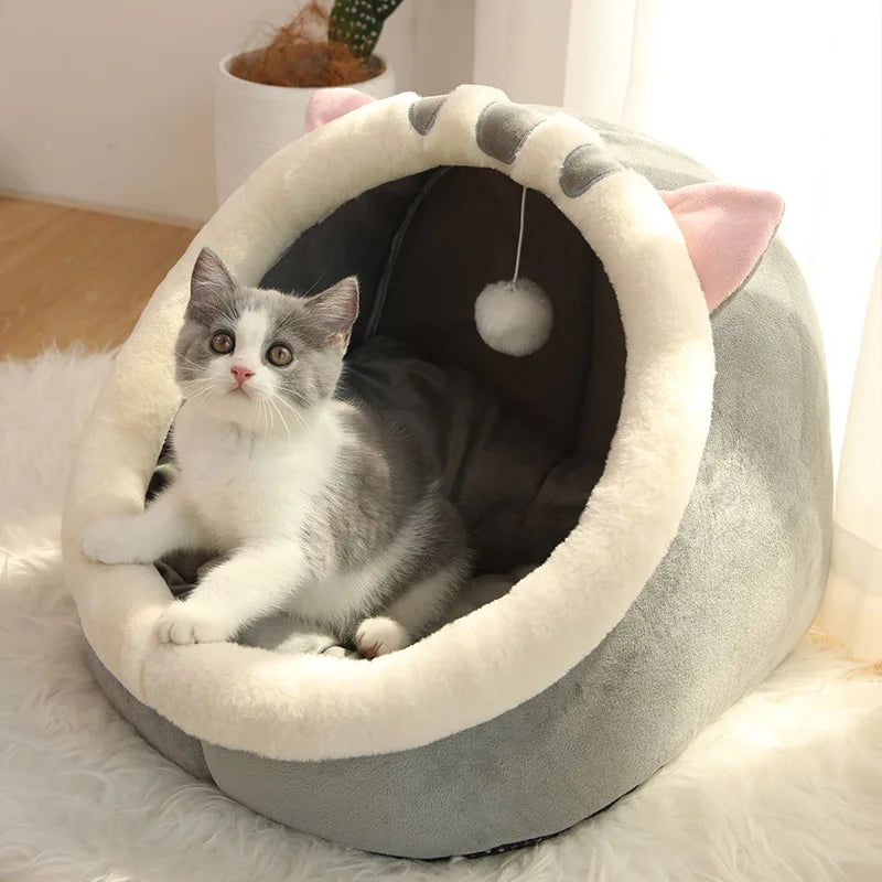 Deep Sleep Cat Bed Cartoon Pet Bed Foldable Removable Washable Pet Sleeping Bed for Small Dog Mat Bag Cave Cats Bed Brinira